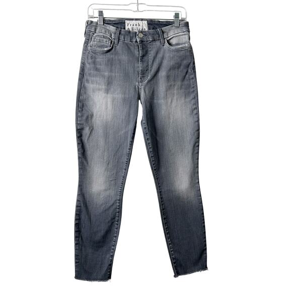 Frank & Eileen Sligo Jeans Women 29 Gray Crop Skinny High Rise Raw Hem Stretch - Picture 1 of 13